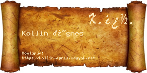Kollin Ágnes névjegykártya